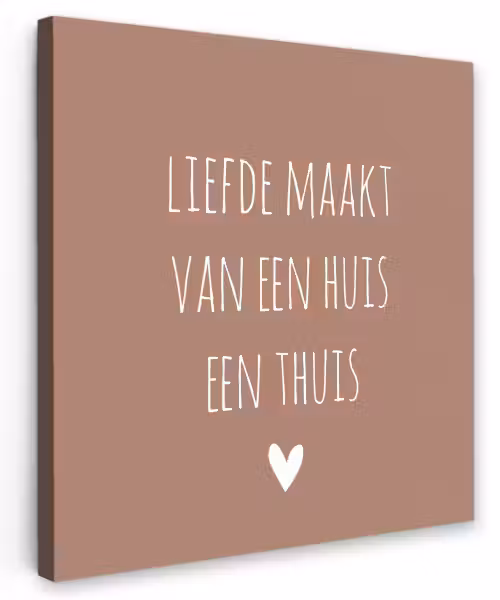 Spreuken - Liefde maakt van een huis een thuis - Quotes Tuinposter op houten frame 2 cm dik klein -3d