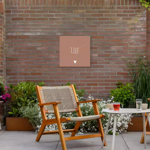 Spreuken - Lief - Quotes Tuinposter op houten frame 2 cm dik klein -sfeer3