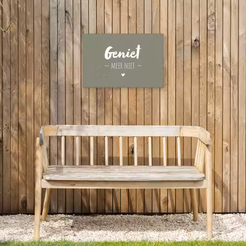 Spreuken - Geniet meer niet - Zomer - Tekst - Genieten Tuinposter op houten frame 2 cm dik klein -sfeer4