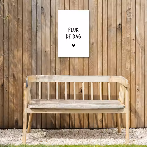 Spreuken - Pluk de dag - Quotes - Carpe diem Tuinposter op houten frame 2 cm dik klein -sfeer4
