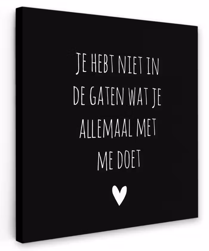 Spreuken - Wat je allemaal met me doet - Quotes Tuinposter op houten frame 2 cm dik klein -3d