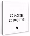 Spreuken - Zo moeder zo dochter - Quotes - Mama - Dochter Tuinposter op houten frame 2 cm dik klein -3d
