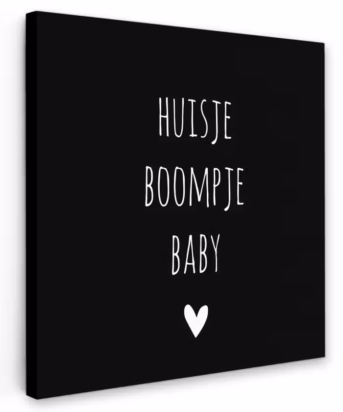 Spreuken - Huisje boompje baby - Quotes Tuinposter op houten frame 2 cm dik klein -3d