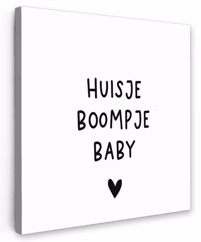 Spreuken - Huisje boompje baby - Quotes Tuinposter op houten frame 2 cm dik klein -3d