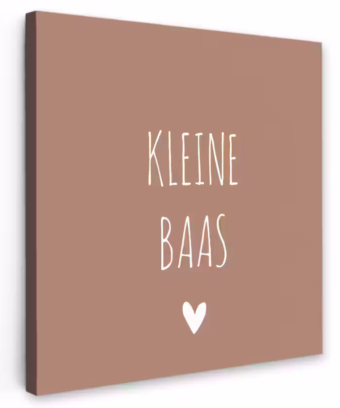 Spreuken - Quotes - Kleine baas Tuinposter op houten frame 2 cm dik klein -3d