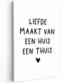 Spreuken - Quotes - Liefde maakt van een huis een thuis Tuinposter op houten frame 2 cm dik klein -3d