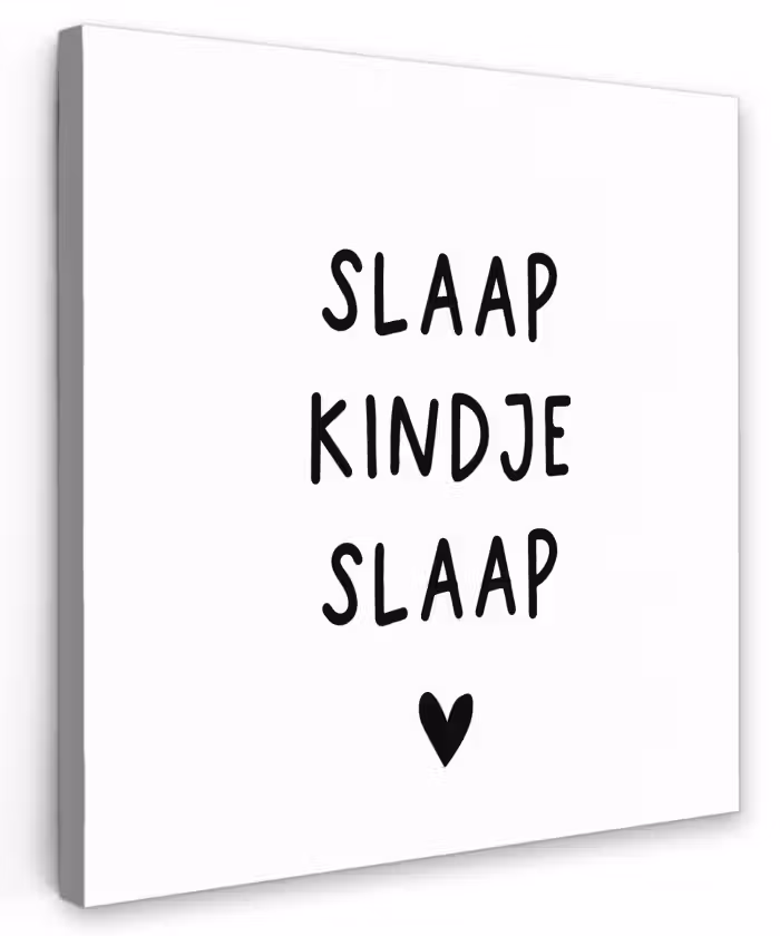 Spreuken - Quotes - Slaap kindje slaap Tuinposter op houten frame 2 cm dik klein -3d