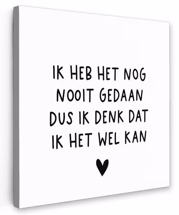 Spreuken - Quotes - Ik heb het nog nooit gedaan dus Tuinposter op houten frame 2 cm dik klein -3d