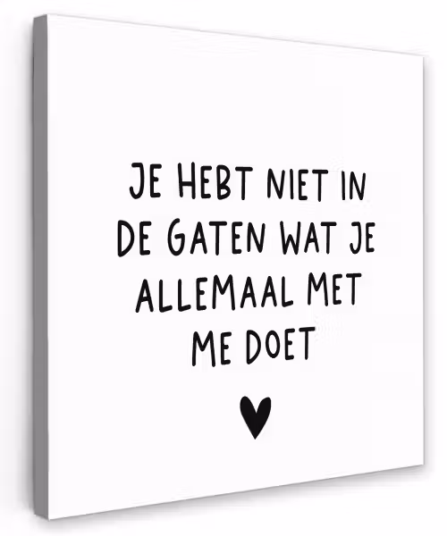 Spreuken - Quotes - Wat je allemaal met me doet Tuinposter op houten frame 2 cm dik klein -3d