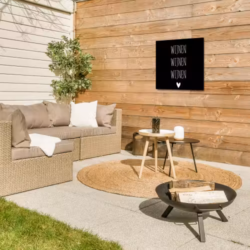 Spreuken - Quotes - Wijnen wijnen wijnen Tuinposter op houten frame 2 cm dik klein -sfeer2