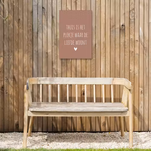 Spreuken - Thuis is het plekje waar de liefde woont - Quotes Tuinposter op houten frame 2 cm dik klein -sfeer4