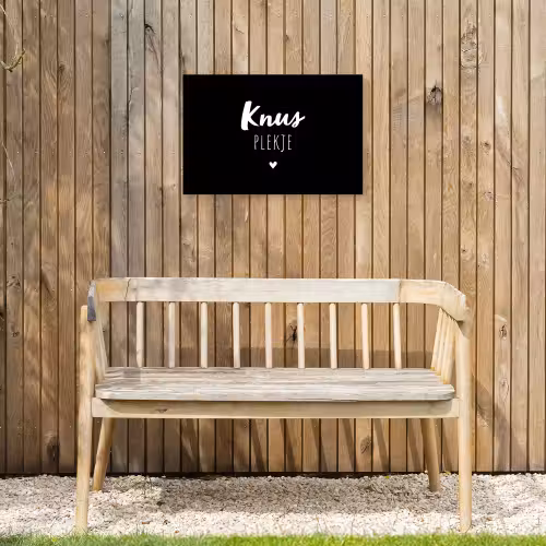 Thuis - Quotes - Knus plekje - Tekst Tuinposter op houten frame 2 cm dik klein -sfeer4