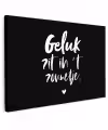 Tekst - Geluk zit in 't zonnetje - Quotes - Zomer - Zon Tuinposter op houten frame 2 cm dik klein -3d