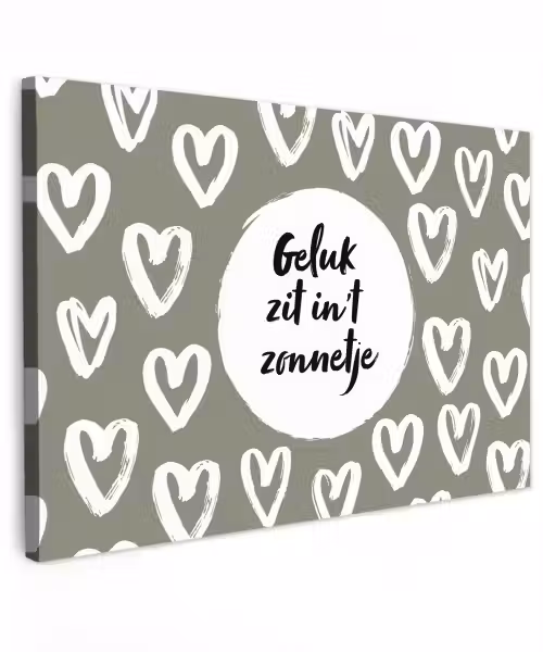 Tekst - geluk zit in 't zonnetje - Quotes - Geluk - Zon Tuinposter op houten frame 2 cm dik klein -3d