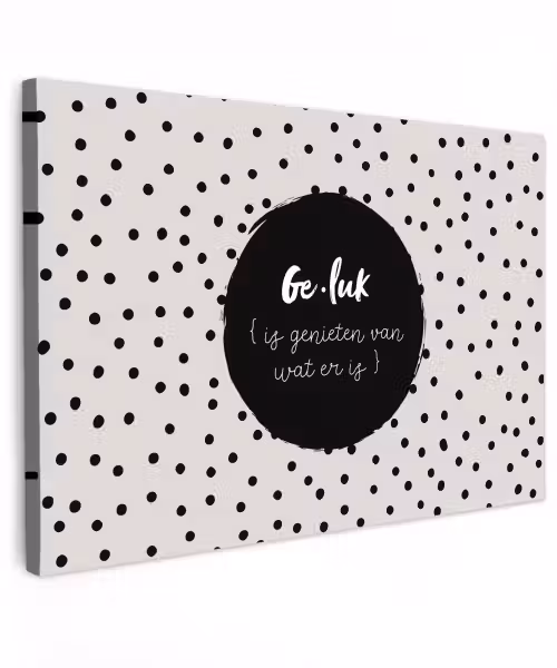 Tekst - Geluk definitie - Quotes - Geluk (is genieten van wat er is) - Woordenboek Tuinposter op houten frame 2 cm dik klein -3d