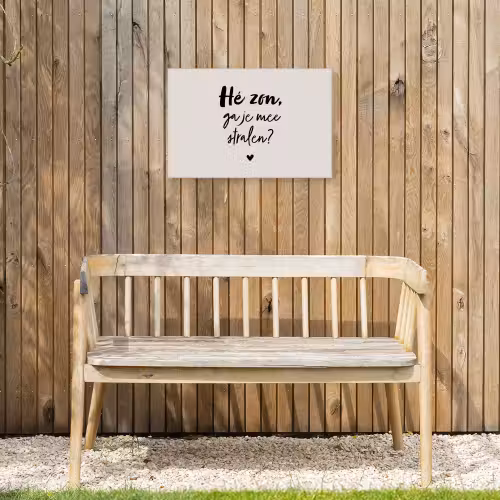 Tekst - Hé zon, ga je mee stralen? - Quotes - Zomer Tuinposter op houten frame 2 cm dik klein -sfeer4