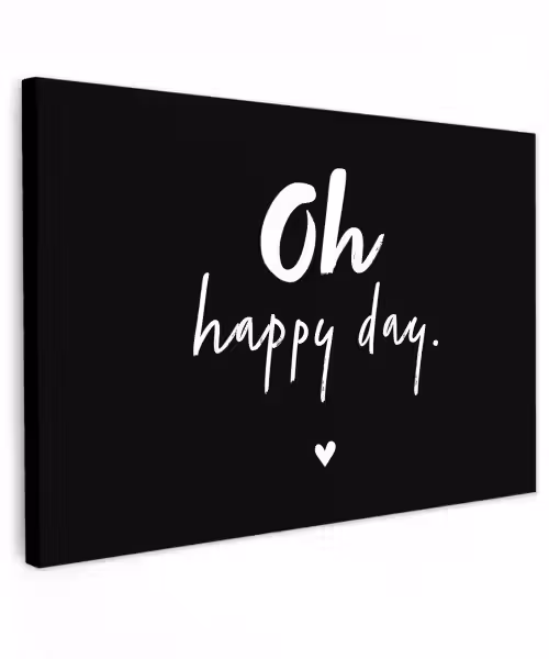 Tekst - Oh happy day - Zomer - Quotes Tuinposter op houten frame 2 cm dik klein -3d