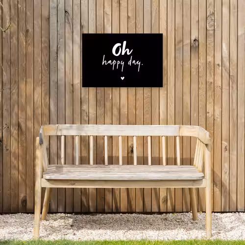 Tekst - Oh happy day - Zomer - Quotes Tuinposter op houten frame 2 cm dik klein -sfeer4