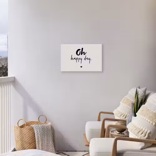 Tekst - Oh happy day - Quotes - Blij Tuinposter op houten frame 2 cm dik klein -sfeer1