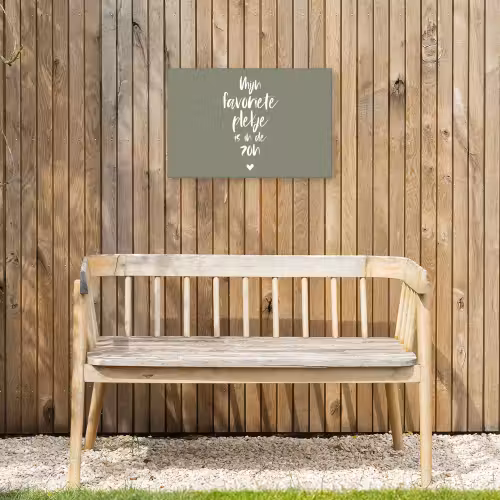 Tekst - Zon - Mijn favoriete plekje is in de zon - Spreuken - Zomer Tuinposter op houten frame 2 cm dik klein -sfeer4
