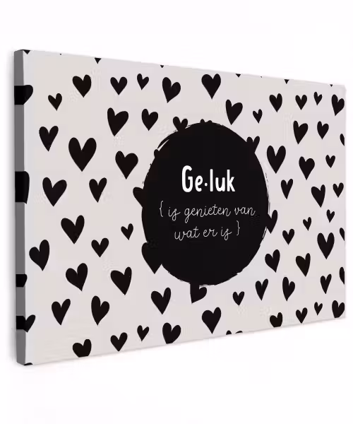 Tekst - Quotes - Geluk (is genieten van wat er is) - Woordenboek - Definitie geluk Tuinposter op houten frame 2 cm dik klein -3d