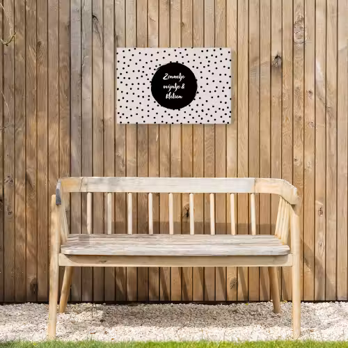 Tekst - Quotes - Zonnetje, wijntje & kletsen - Wijn Tuinposter op houten frame 2 cm dik klein -sfeer4
