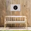 Tekst - Quotes - Zonnetje, wijntje & kletsen - Wijn Tuinposter op houten frame 2 cm dik klein -sfeer4