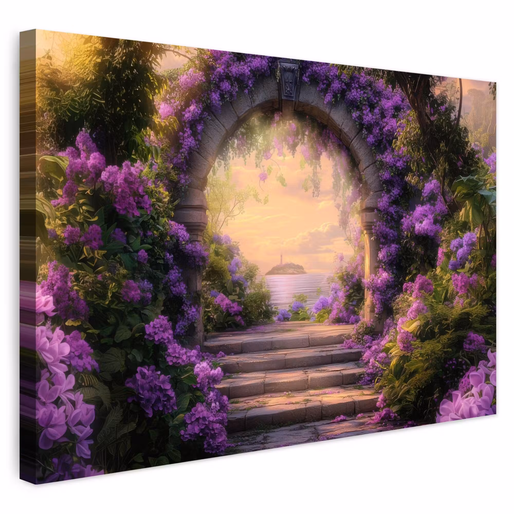 Outdoor Leinwand - Tor - Lila - Blumen
