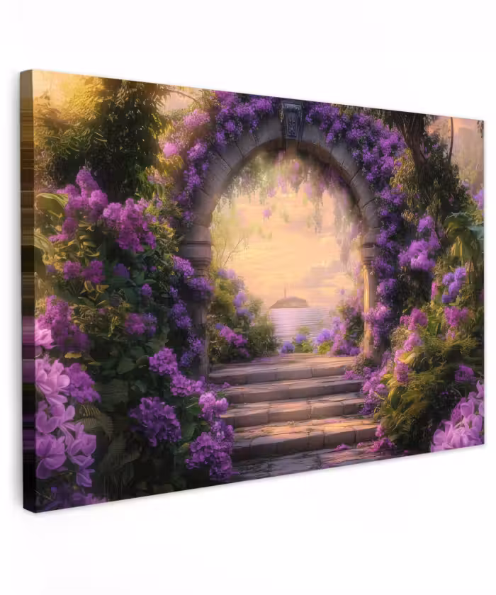 Outdoor Leinwand - Tor - Lila - Blumen