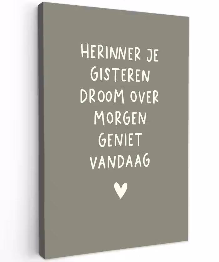 droom-groen Tuinposter op houten frame 2 cm dik klein -3d