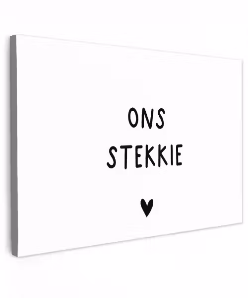Ons stekkie - Quotes - Spreuken Tuinposter op houten frame 2 cm dik klein -3d