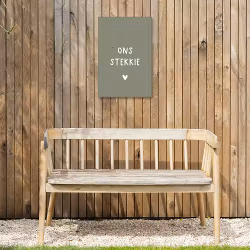 onsstekkie-groen Tuinposter op houten frame 2 cm dik klein -sfeer4