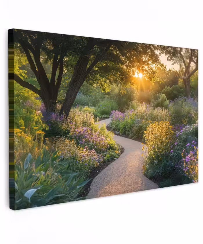 Outdoor Leinwand - Weg - Blumen - Park