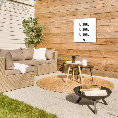 Wijnen wijnen wijnen - Spreuken - Quotes Tuinposter op houten frame 2 cm dik klein -sfeer2