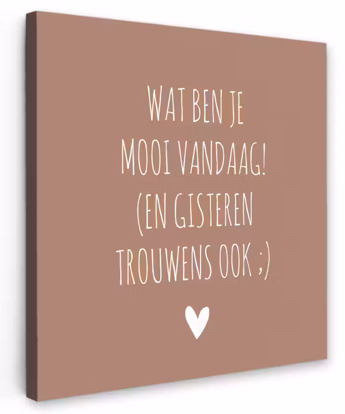 Wat ben je mooi vandaag - Spreuken - Quotes Tuinposter op houten frame 2 cm dik klein -3d