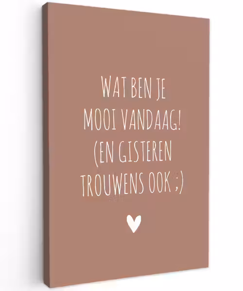 Wat ben je mooi vandaag - Quotes - Spreuken Tuinposter op houten frame 2 cm dik klein -3d