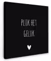 Quote - Spreuken - Pluk het geluk Tuinposter op houten frame 2 cm dik klein -3d