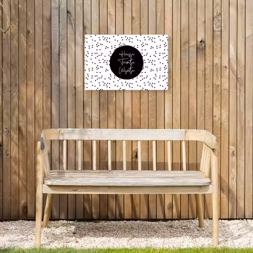 Quotes - Huisje. Tuintje. Wijntje. - Wijn - Tekst Tuinposter op houten frame 2 cm dik klein -sfeer4