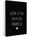 Quotes - Geluk zit in een klein rompertje - Spreuken Tuinposter op houten frame 2 cm dik klein -3d