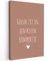 Quotes - Geluk zit in een klein rompertje - Spreuken Tuinposter op houten frame 2 cm dik klein -3d