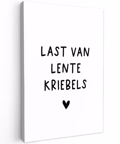 Quotes - Last van lentekriebels - Spreuken Tuinposter op houten frame 2 cm dik klein -3d