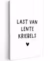 Quotes - Last van lentekriebels - Spreuken Tuinposter op houten frame 2 cm dik klein -3d