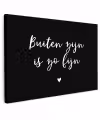 Quotes - Tuin - Buiten zijn is zo fijn - Tekst Tuinposter op houten frame 2 cm dik klein -3d