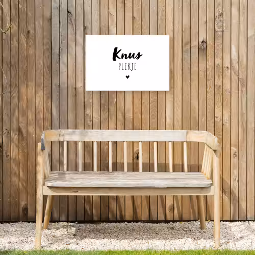 Quotes - Knus plekje - Tuin - Tekst Tuinposter op houten frame 2 cm dik klein -sfeer4