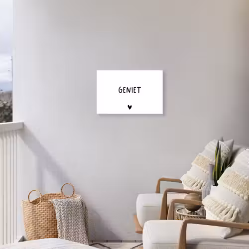 Quotes - Geniet - Spreuken Tuinposter op houten frame 2 cm dik klein -sfeer1