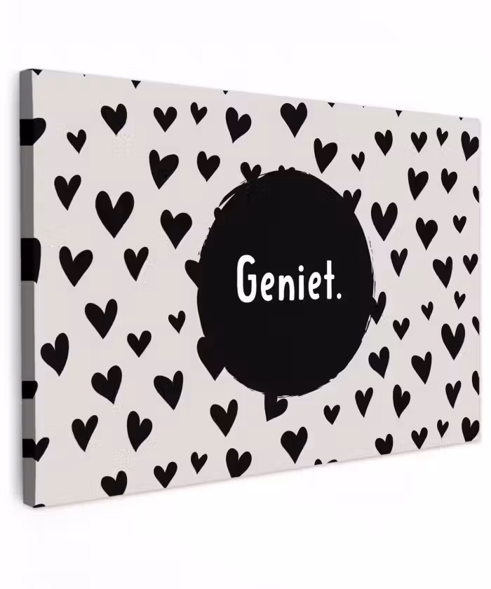 Quotes - Hartje - Tekst - Geniet Tuinposter op houten frame 2 cm dik klein -3d