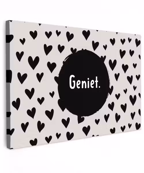 Quotes - Hartje - Tekst - Geniet Tuinposter op houten frame 2 cm dik klein -3d