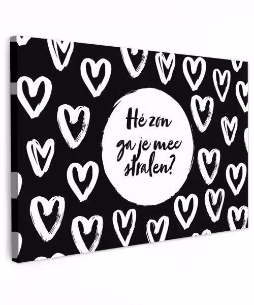 Quotes - Hé zon, ga je mee stralen? - Tekst - Zon - Zomer Tuinposter op houten frame 2 cm dik klein -3d