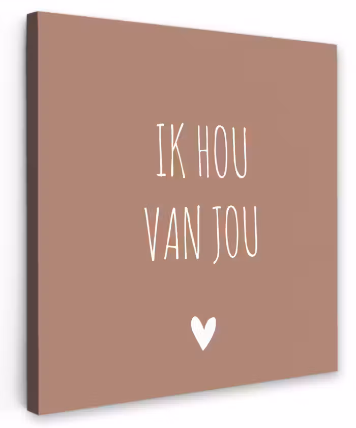 Quotes - Ik hou van jou - Spreuken Tuinposter op houten frame 2 cm dik klein -3d