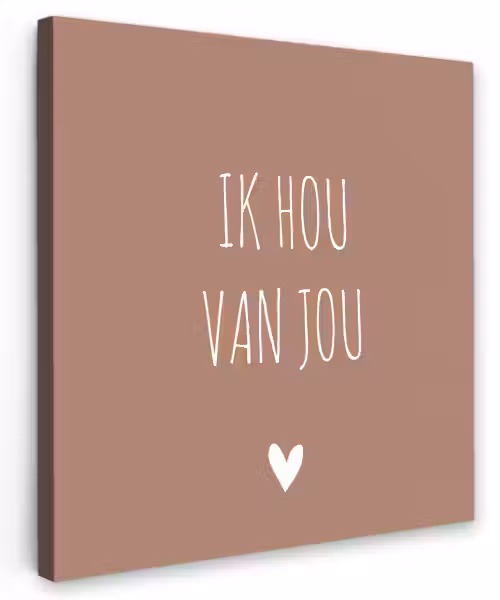 Quotes - Ik hou van jou - Spreuken Tuinposter op houten frame 2 cm dik klein -3d